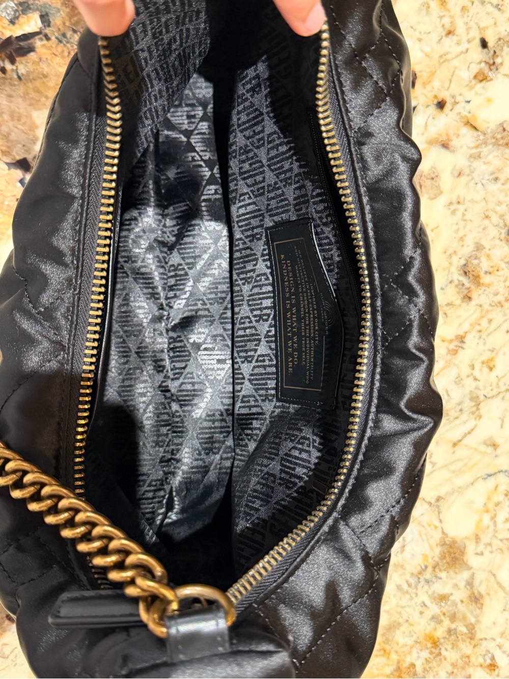 Kurt Geiger London Recycled Large Hobo Black Quilted Eagle Chain Shoulder Bag - Picture 12 of 16